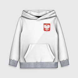 Толстовка-худи детская Poland Team: Home WC-2018, цвет: 3D-меланж