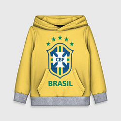 Толстовка-худи детская Brazil Team, цвет: 3D-меланж