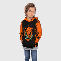 Толстовка-худи детская Cyberpunk 2077: SAMURAI, цвет: 3D-меланж — фото 2