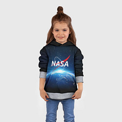 Толстовка-худи детская NASA: Sunrise Earth, цвет: 3D-меланж — фото 2