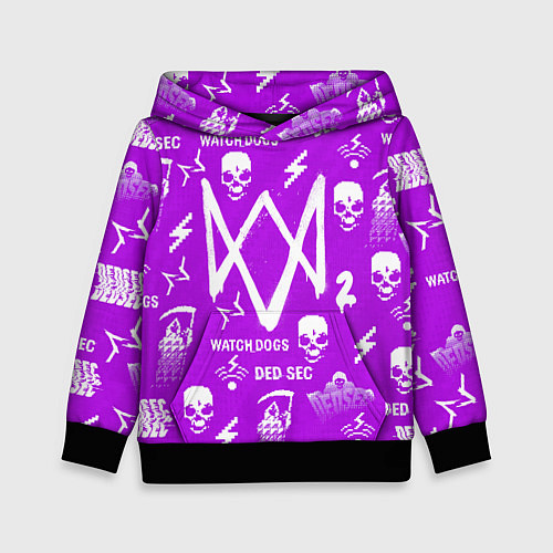 Детская толстовка Watch Dogs 2: Violet Pattern / 3D-Черный – фото 1