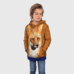 Толстовка-худи детская Хитрая лисичка, цвет: 3D-синий — фото 2