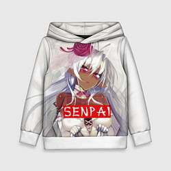 Толстовка-худи детская Senpai: White Girl, цвет: 3D-белый