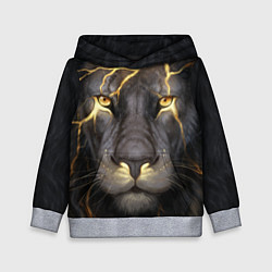Толстовка-худи детская Лев с молнией, цвет: 3D-меланж