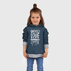 Толстовка-худи детская Ghouls Love Coffee, цвет: 3D-меланж — фото 2