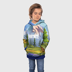 Толстовка-худи детская Fortnite: Forest View, цвет: 3D-синий — фото 2