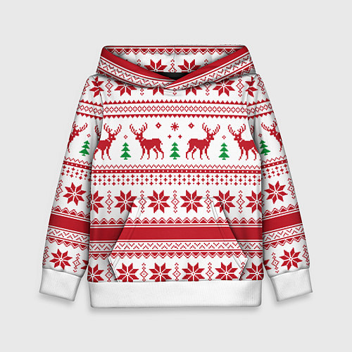 Детская толстовка Новогодние олени / 3D-Белый – фото 1