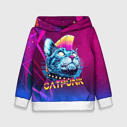 Детская толстовка Котопанк / 3D-Белый – фото 1