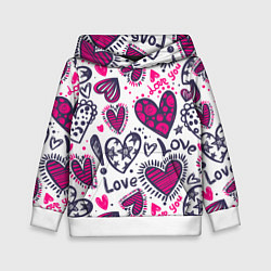 Детская толстовка Love - pink hearts