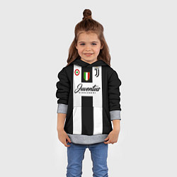 Толстовка-худи детская Ювентус, цвет: 3D-меланж — фото 2