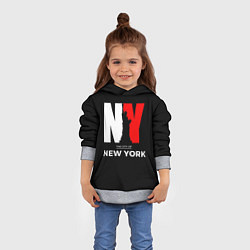 Толстовка-худи детская New York City, цвет: 3D-меланж — фото 2