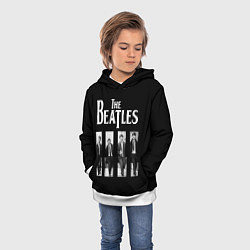 Толстовка-худи детская The Beatles: Black Side, цвет: 3D-белый — фото 2