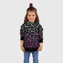 Толстовка-худи детская Sally Face: Violet Pattern, цвет: 3D-черный — фото 2