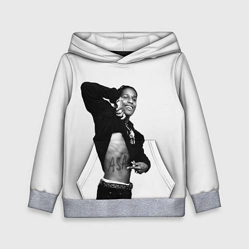 Детская толстовка ASAP Rocky: White Fashion / 3D-Меланж – фото 1