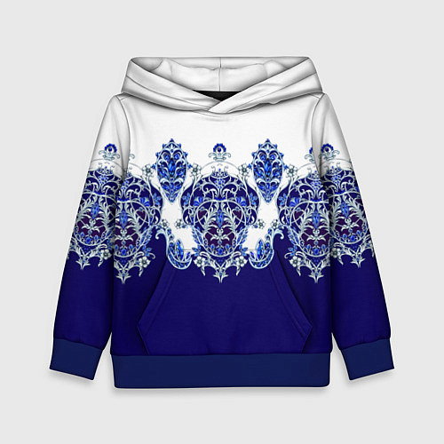 Детская толстовка Растительный орнамент / 3D-Синий – фото 1
