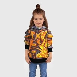 Толстовка-худи детская Orange Graffiti, цвет: 3D-черный — фото 2