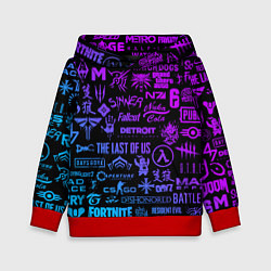 Детская толстовка Неоновые лого игр