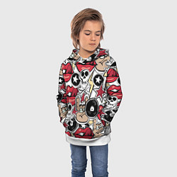 Толстовка-худи детская Тяжёлый рок, цвет: 3D-белый — фото 2