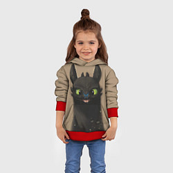 Толстовка-худи детская Как приручить дракона, цвет: 3D-красный — фото 2