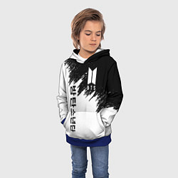 Толстовка-худи детская BTS: White & Black, цвет: 3D-синий — фото 2