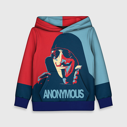 Детская толстовка Anonymous поп арт мем / 3D-Синий – фото 1