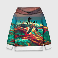Толстовка-худи детская CS GO logo abstract, цвет: 3D-белый