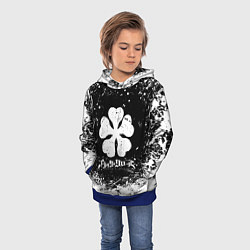 Толстовка-худи детская ЧЁРНЫЙ КЛЕВЕР, цвет: 3D-синий — фото 2