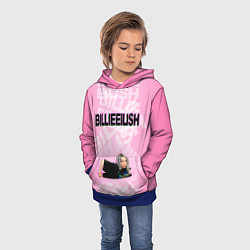 Толстовка-худи детская Billie Eilish: Pink Mood, цвет: 3D-синий — фото 2