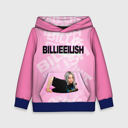 Детская толстовка Billie Eilish: Pink Mood / 3D-Синий – фото 1