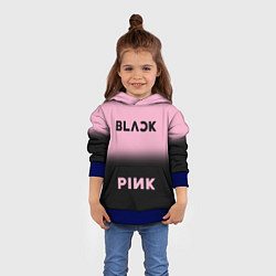 Толстовка-худи детская Blackpink - розово-черный, цвет: 3D-синий — фото 2