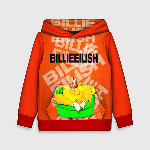 Детская толстовка Billie Eilish: Orange Mood / 3D-Красный – фото 1