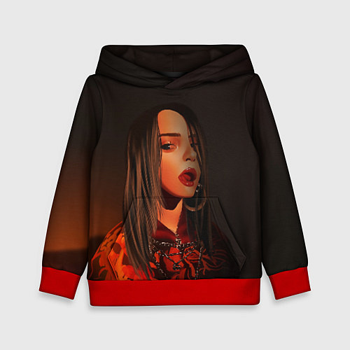 Детская толстовка Billie Eilish: Red Head / 3D-Красный – фото 1