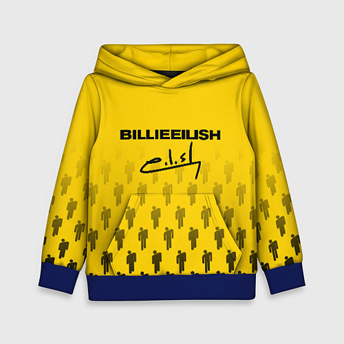 Детская толстовка Billie Eilish: Yellow Autograph / 3D-Синий – фото 1