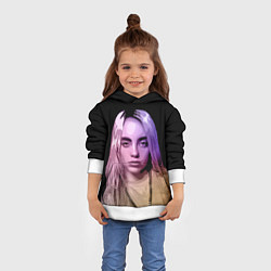 Толстовка-худи детская BILLIE EILISH: Violet Mood, цвет: 3D-белый — фото 2