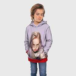 Толстовка-худи детская BILLIE EILISH: Puprle Mood, цвет: 3D-красный — фото 2