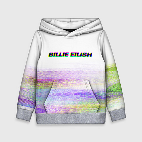 Детская толстовка BILLIE EILISH: White Glitch / 3D-Меланж – фото 1