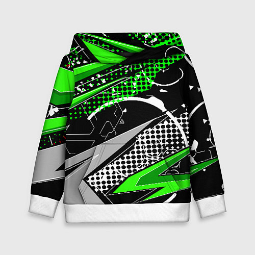 Детская толстовка Black and green corners / 3D-Белый – фото 1