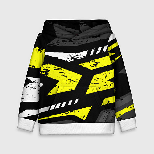 Детская толстовка Black yellow abstract sport style / 3D-Белый – фото 1