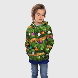 Толстовка-худи детская Живая новогодняя ёлка, цвет: 3D-синий — фото 2