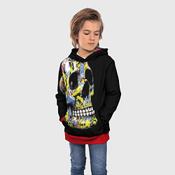 Толстовка-худи детская Graffiti - Skull, цвет: 3D-красный — фото 2