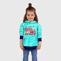 Толстовка-худи детская Ateez, цвет: 3D-синий — фото 2