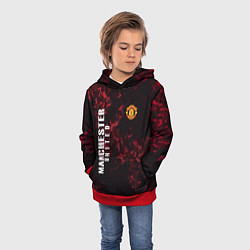 Толстовка-худи детская Manchester United, цвет: 3D-красный — фото 2