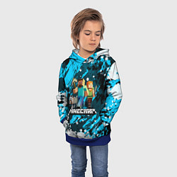 Толстовка-худи детская Minecraft Майнкрафт, цвет: 3D-синий — фото 2