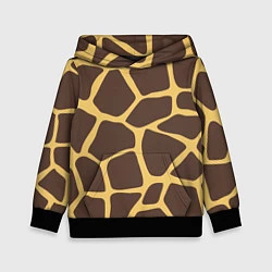 Толстовка-худи детская Окрас жирафа, цвет: 3D-черный