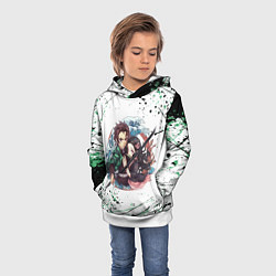 Толстовка-худи детская KIMETSU NO YAIBA, цвет: 3D-белый — фото 2