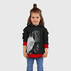 Толстовка-худи детская Fencing is the art, цвет: 3D-красный — фото 2