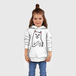 Толстовка-худи детская Meme Cat, цвет: 3D-белый — фото 2