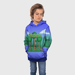 Толстовка-худи детская Terraria, цвет: 3D-синий — фото 2