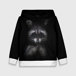 Толстовка-худи детская Енот, цвет: 3D-белый