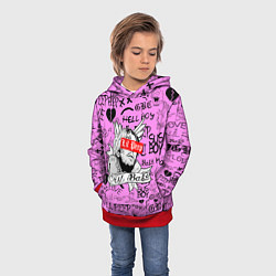 Толстовка-худи детская LIL PEEP LOGOBOMBING, цвет: 3D-красный — фото 2